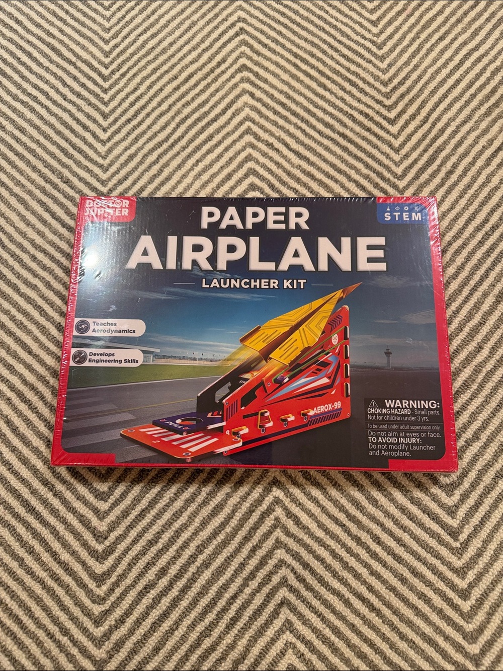 Paper Airplane Launcher Kit - Red and Yellow - STEM Toy